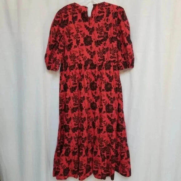 Zara Red Black Floral Sequin Casual Maxi Dress Blogger's Favourite XS - Picture 11 of 16
